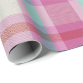 ヴィンテージモダンクリスマスプライド熱いピンクのアクア ラッピングペーパー (ロールコーナー)