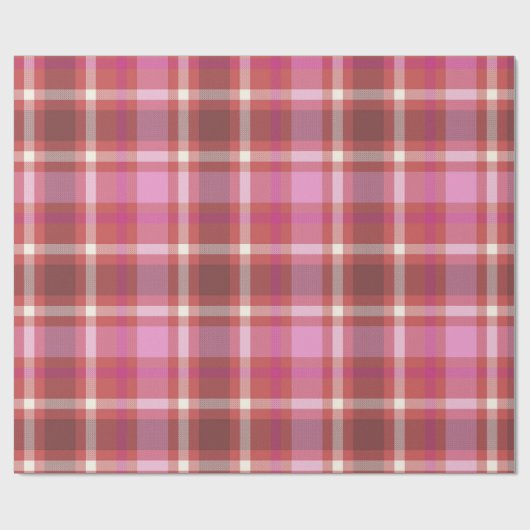 ヴィンテージモダンクリスマスプレドタータンチェックギフトラップ ラッピングペーパー (フラット)