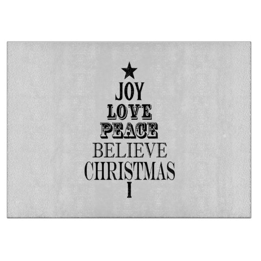 ヴィンテージモダンクリスマスワードツリー カッティングボード (正面)