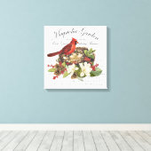 ヴィンテージモダンクリスマス（鳥）ショウジョウコウカンチョウ キャンバスプリント (インサイチュ (ウッドフロア))