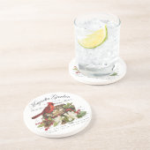 ヴィンテージモダンクリスマス（鳥）ショウジョウコウカンチョウ コースター (側面)