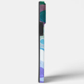 ヴィンテージモダングリーンパープル抽象芸術名レトロ Case-Mate iPhoneケース (裏面 / 右)