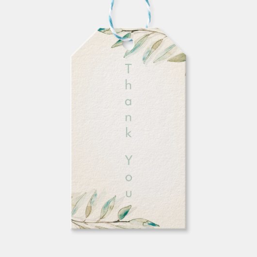 ヴィンテージモダングリーンユ葉カリカリ結婚ズ ギフトタグ (正面)