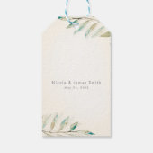 ヴィンテージモダングリーンユ葉カリカリ結婚ズ ギフトタグ (裏面)