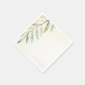 ヴィンテージモダングリーンユ葉カリカリ結婚ズ スタンダードカクテルナプキン (角)