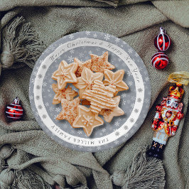 ヴィンテージモダングレーの雪片パターン ペーパープレート