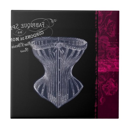 ヴィンテージモダンゴシック型スチームパンクフランスのコルセット タイル (正面)