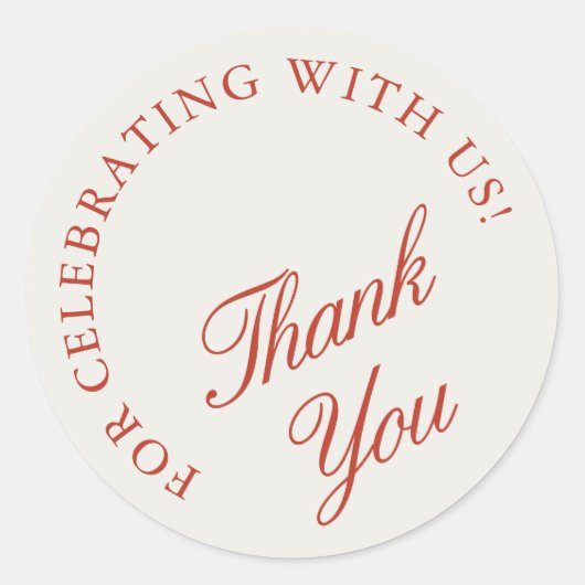 ヴィンテージモダンサンキュー結婚式の引き出物 ラウンドシール (正面)
