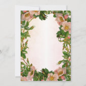 ヴィンテージモダンサンゴフローラ植物性ベビーシャワー 招待状 (裏面)