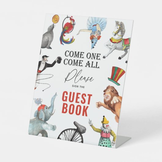 ヴィンテージモダンサーカスカーニバルゲストブック 台座サイン (正面)