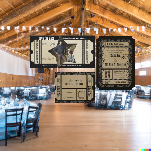 ヴィンテージモダンシアターチケット日付の保存 セーブザデート