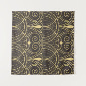 ヴィンテージモダンジオメトリタイルパターン金網 タペストリー (正面(横))