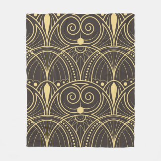 ヴィンテージモダンジオメトリタイルパターン金網 フリースブランケット