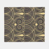 ヴィンテージモダンジオメトリタイルパターン金網 フリースブランケット (正面(横))