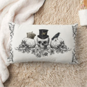 ヴィンテージモダンスカルハロウィーン枕 ランバークッション (ブランケット)