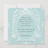 ヴィンテージモダンスワールバロックピーコックブライダルシャワー 招待状 (裏面)