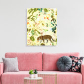 ヴィンテージモダンタイガージャングルトロピカル キャンバスプリント (インサイチュ (リビング))
