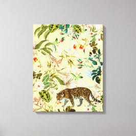 ヴィンテージモダンタイガージャングルトロピカル キャンバスプリント