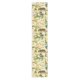 ヴィンテージモダンタイガージャングルトロピカル ショートテーブルランナー