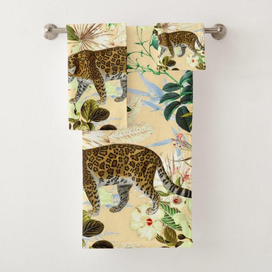 ヴィンテージモダンタイガージャングルトロピカル バスタオルセット (インサイチュ)