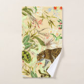 ヴィンテージモダンタイガージャングルトロピカル バスタオルセット (ハンドタオル)