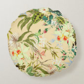 ヴィンテージモダンタイガージャングルトロピカル ラウンドクッション (裏面)