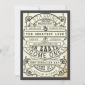 ヴィンテージモダンタイポグラフィチケットウェディング招待 招待状 (裏面)