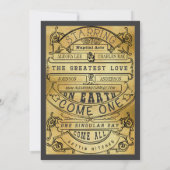 ヴィンテージモダンタイポグラフィチケットウェディング招待 招待状 (裏面)