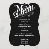 ヴィンテージモダンタイポグラフィチョーク結婚ボードのメニュー メニュー (正面)