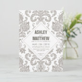 ヴィンテージモダンダマスクウェディング招待状テンプレート 招待状 (スタンド正面)