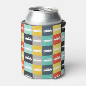 ヴィンテージモダンチェッカーボードミニクーパー 缶クーラー (缶正面)