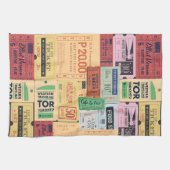 ヴィンテージモダンチェニマチケットクラシックレトロ キッチンタオル (横)