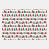 ヴィンテージモダンツリー&プレゼント休日 ラッピングペーパーシート (正面3)