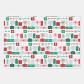 ヴィンテージモダンツリー&プレゼント休日 ラッピングペーパーシート (正面2)