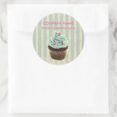 ヴィンテージモダンティール(緑がかった色)ベーカリーのデザートのカップケーキ ラウンドシール (バッグ)