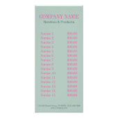 ヴィンテージモダンティール（緑がかった色）ベーカリーのデザートのカップケーキ ラックカード (裏面)