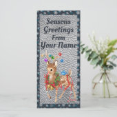 ヴィンテージモダンディアクリスマスカードフラット (スタンド正面)