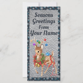 ヴィンテージモダンディアクリスマスカードフラット