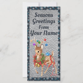 ヴィンテージモダンディアクリスマスカードフラット