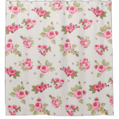 ヴィンテージモダンデコールウォームホームエステティックバラ シャワーカーテン (正面)