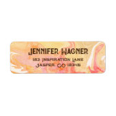 ヴィンテージモダントレンディーイエローピンク抽象芸術旋回 ラベル (正面)