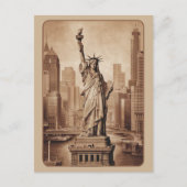 ヴィンテージモダンニューヨーク市自由の女神ニューヨーク ポストカード (正面)