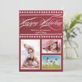 ヴィンテージモダンハッピーホリデーチャックボードフォトカード シーズンカード (スタンド正面)