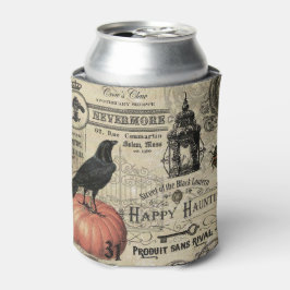 ヴィンテージモダンハロウィンカラス及びカボチャ 缶クーラー