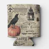 ヴィンテージモダンハロウィンカラス及びカボチャ 缶クーラー (裏面)