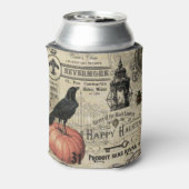 ヴィンテージモダンハロウィンカラス及びカボチャ 缶クーラー (缶裏面)