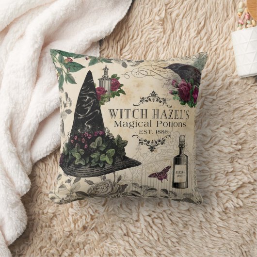 ヴィンテージモダンハロウィーンウィッチ装飾用クッション クッション (ブランケット)