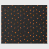 ヴィンテージモダンハロウィーンオレンジスパイダー ラッピングペーパー (フラット)