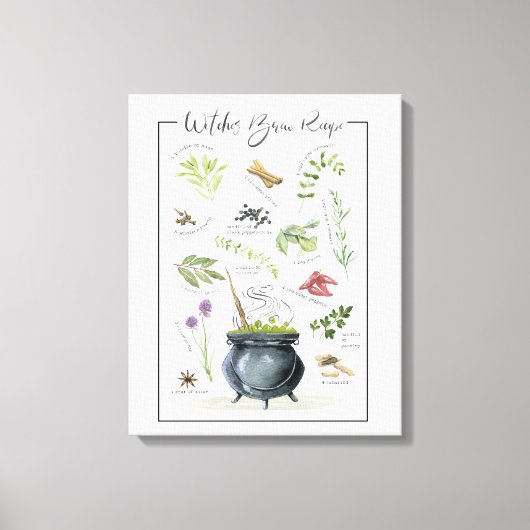 ヴィンテージモダンハロウィーンカードロンレシピ1 キャンバスプリント (正面)