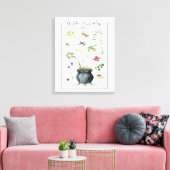 ヴィンテージモダンハロウィーンカードロンレシピ1 キャンバスプリント (インサイチュ (リビング))